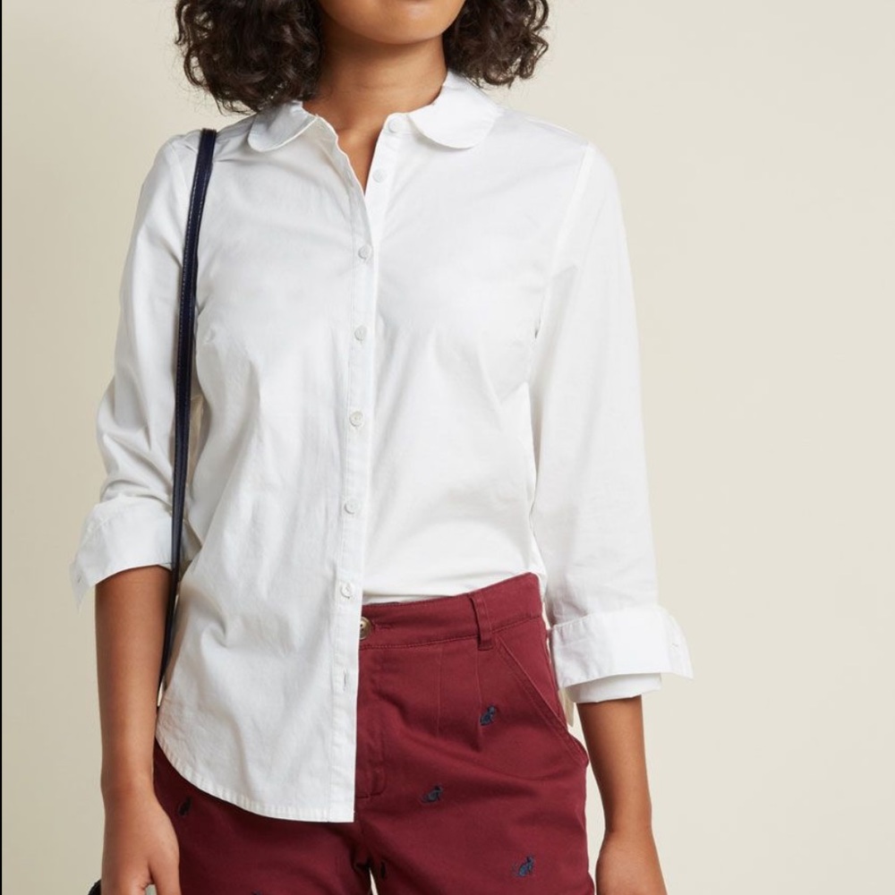 ModCloth Off to a Good Start-Up Button Dow…